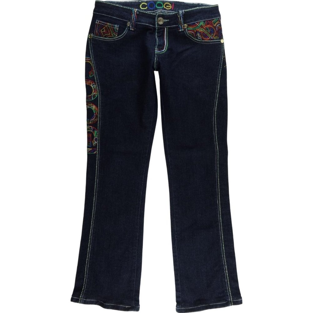 COOGI Boot Cut Jeans Juniors 7 8 Embroidered Stretch Low Rise C359